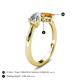 5 - Lysha 1.40 ctw White Sapphire Pear Shape (7x5 mm) & Citrine Cushion Shape (5.00 mm) Toi Et Moi Engagement Ring 