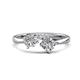 1 - Lysha 1.40 ctw White Sapphire Pear Shape (7x5 mm) & Lab Grown Diamond Cushion Shape (5.00 mm) Toi Et Moi Engagement Ring 