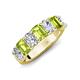 3 - Zuwena 3.70 ctw Natural Diamond Oval Shape (6x4 mm) & Peridot Emerald Shape (6x4 mm) Seven Stone Wedding Band 
