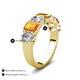 4 - Zuwena 3.65 ctw Lab Grown Diamond Oval Shape (6x4 mm) & Citrine Emerald Shape (6x4 mm) Seven Stone Wedding Band 