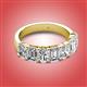 3 - Zuwena 3.40 ctw Natural Diamond Oval Shape (6x4 mm) & Natural Diamond Emerald Shape (6x4 mm) Seven Stone Wedding Band 