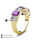 4 - Zuwena 3.40 ctw Natural Diamond Oval Shape (6x4 mm) & Amethyst Emerald Shape (6x4 mm) Seven Stone Wedding Band 