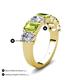 4 - Zuwena 3.70 ctw Natural Diamond Oval Shape (6x4 mm) & Peridot Emerald Shape (6x4 mm) Seven Stone Wedding Band 