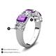 4 - Zuwena 3.40 ctw Natural Diamond Oval Shape (6x4 mm) & Amethyst Emerald Shape (6x4 mm) Seven Stone Wedding Band 