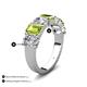 4 - Zuwena 3.70 ctw Natural Diamond Oval Shape (6x4 mm) & Peridot Emerald Shape (6x4 mm) Seven Stone Wedding Band 
