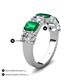 4 - Zuwena 3.10 ctw Natural Diamond Oval Shape (6x4 mm) & Emerald Emerald Shape (6x4 mm) Seven Stone Wedding Band 