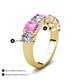 4 - Zuwena 3.40 ctw Natural Diamond Oval Shape (6x4 mm) & Pink Sapphire Emerald Shape (6x4 mm) Seven Stone Wedding Band 
