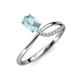 3 - Naysa Bold 0.84 ctw Aquamarine Oval Shape (7x5 mm) & Side Natural Diamond Round (1.30 mm) Promise Ring 