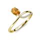 3 - Naysa Bold 0.84 ctw Citrine Oval Shape (7x5 mm) & Side Natural Diamond Round (1.30 mm) Promise Ring 