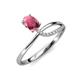 3 - Naysa Bold 1.12 ctw Rhodolite Garnet Oval Shape (7x5 mm) & Side Natural Diamond Round (1.30 mm) Promise Ring 