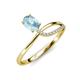3 - Naysa Bold 0.84 ctw Aquamarine Oval Shape (7x5 mm) & Side Natural Diamond Round (1.30 mm) Promise Ring 