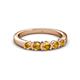 3 - Roena 0.66 ctw Citrine Round (3.80 mm) & (3.30 mm) 5 Stone Wedding Band 
