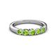 3 - Roena 0.86 ctw Peridot Round (3.80 mm) & (3.30 mm) 5 Stone Wedding Band 