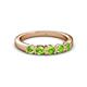3 - Roena 0.86 ctw Peridot Round (3.80 mm) & (3.30 mm) 5 Stone Wedding Band 