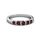 3 - Roena 0.86 ctw Red Garnet Round (3.80 mm) & (3.30 mm) 5 Stone Wedding Band 