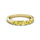 3 - Roena 0.80 ctw Yellow Sapphire Round (3.80 mm) & (3.30 mm) 5 Stone Wedding Band 