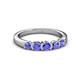 3 - Roena 0.76 ctw Tanzanite Round (3.80 mm) & (3.30 mm) 5 Stone Wedding Band 