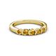 3 - Roena 0.66 ctw Citrine Round (3.80 mm) & (3.30 mm) 5 Stone Wedding Band 
