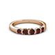 3 - Roena 0.86 ctw Red Garnet Round (3.80 mm) & (3.30 mm) 5 Stone Wedding Band 