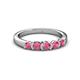 3 - Roena 0.86 ctw Rhodolite Garnet Round (3.80 mm) & (3.30 mm) 5 Stone Wedding Band 