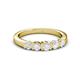 3 - Roena 0.80 ctw White Sapphire Round (3.80 mm) & (3.30 mm) 5 Stone Wedding Band 