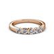3 - Roena 0.76 ctw Natural Diamond Round (3.80 mm) & (3.30 mm) 5 Stone Wedding Band 