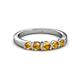 3 - Roena 0.66 ctw Citrine Round (3.80 mm) & (3.30 mm) 5 Stone Wedding Band 