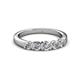 3 - Roena 0.76 ctw Natural Diamond Round (3.80 mm) & (3.30 mm) 5 Stone Wedding Band 