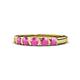 4 - Roena 0.80 ctw Pink Sapphire Round (3.80 mm) & (3.30 mm) 5 Stone Wedding Band 