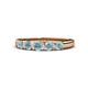 4 - Roena 0.66 ctw Aquamarine Round (3.80 mm) & (3.30 mm) 5 Stone Wedding Band 