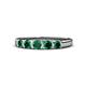 4 - Roena 0.66 ctw Emerald Round (3.80 mm) & (3.30 mm) 5 Stone Wedding Band 