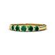 4 - Roena 0.66 ctw Emerald Round (3.80 mm) & (3.30 mm) 5 Stone Wedding Band 