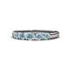 4 - Roena 0.66 ctw Aquamarine Round (3.80 mm) & (3.30 mm) 5 Stone Wedding Band 