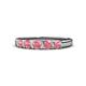 4 - Roena 0.66 ctw Pink Tourmaline Round (3.80 mm) & (3.30 mm) 5 Stone Wedding Band 