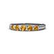 4 - Roena 0.66 ctw Citrine Round (3.80 mm) & (3.30 mm) 5 Stone Wedding Band 