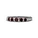 4 - Roena 0.86 ctw Red Garnet Round (3.80 mm) & (3.30 mm) 5 Stone Wedding Band 