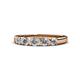 4 - Roena 0.76 ctw Natural Diamond Round (3.80 mm) & (3.30 mm) 5 Stone Wedding Band 