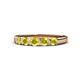 4 - Roena 0.76 ctw Yellow Diamond Round (3.80 mm) & (3.30 mm) 5 Stone Wedding Band 