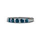 4 - Roena 0.76 ctw Blue Diamond Round (3.80 mm) & (3.30 mm) 5 Stone Wedding Band 