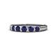 4 - Roena 0.80 ctw Blue Sapphire Round (3.80 mm) & (3.30 mm) 5 Stone Wedding Band 