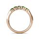 6 - Roena 0.86 ctw Green Garnet Round (3.80 mm) & (3.30 mm) 5 Stone Wedding Band 