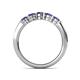 6 - Roena 0.66 ctw Iolite Round (3.80 mm) & (3.30 mm) 5 Stone Wedding Band 