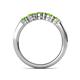 6 - Roena 0.86 ctw Peridot Round (3.80 mm) & (3.30 mm) 5 Stone Wedding Band 