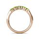 6 - Roena 0.86 ctw Peridot Round (3.80 mm) & (3.30 mm) 5 Stone Wedding Band 