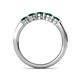 6 - Roena 0.66 ctw Emerald Round (3.80 mm) & (3.30 mm) 5 Stone Wedding Band 