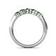 6 - Roena 0.86 ctw Green Garnet Round (3.80 mm) & (3.30 mm) 5 Stone Wedding Band 