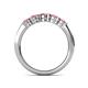 6 - Roena 0.66 ctw Pink Tourmaline Round (3.80 mm) & (3.30 mm) 5 Stone Wedding Band 