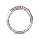6 - Roena 0.86 ctw Rhodolite Garnet Round (3.80 mm) & (3.30 mm) 5 Stone Wedding Band 