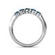 6 - Roena 0.76 ctw Blue Diamond Round (3.80 mm) & (3.30 mm) 5 Stone Wedding Band 