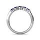 6 - Roena 0.80 ctw Blue Sapphire Round (3.80 mm) & (3.30 mm) 5 Stone Wedding Band 